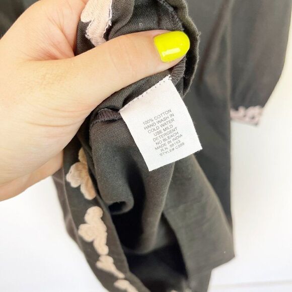 Raga Embroidered Mini Long Sleeve Grey Dress Cotton Small NWT - Picture 9 of 10